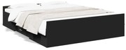 vidaXL Estrutura de cama c/ gavetas 150x200 cm derivados madeira preto