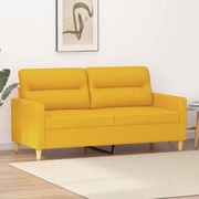 Sofá de 2 lugares 140 cm tecido amarelo-claro