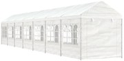 Gazebo com telhado 15,61x2,28x2,69 m polietileno branco