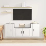 vidaXL Conjunto móveis de TV 3 pcs madeira processada branco