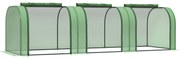 Outsunny Estufa 295x100x80 cm para Jardim Varanda Estufa Pequena para Cultivo de Plantas com 3 Janelas Estrutura de Aço e PVC Verde