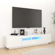 Móvel de TV com luzes LED 180x35x40 cm branco