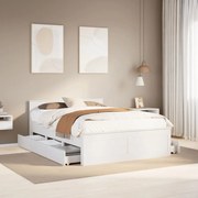 vidaXL Cama sem colchão com cabeceira 160x200 cm pinho maciço branco