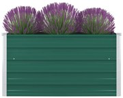 vidaXL Canteiro jardim elevado 100x100x45 cm aço galvanizado verde