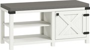 HOMCOM Banco Sapateira Rústico Organizador de Sapatos com Compartimentos para 7 Pares de Sapatos 100x40x48 cm Branco e Cinza | Aosom Portugal