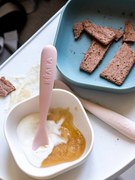 Lote de 2 colheres ergonómicas 1ª idade BEABA rosa-pálido