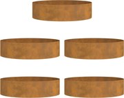vidaXL Anel de Vaso 5 pcs Castanho 80 x 80 x 20 cm