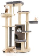 Caixa de transporte para gatos com rodinhas, almofadas de uso duplo e saco de areia - Cinza