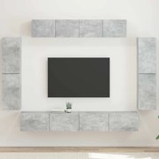 vidaXL Gabinete para TV 8 pcs Cinzento