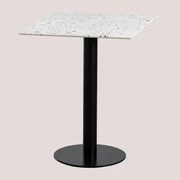 Mesa De Bar Quadrada Em Terrazo (60x60 Cm) Dolce Branco - Sklum