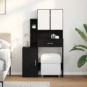 vidaXL Mesa de vestir com gaveta Carvalho Preto 80 x 35 x 132 cm