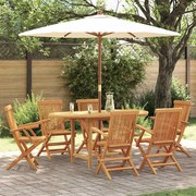 vidaXL Conjunto de Jantar de Jardim com 7 Peças em Madeira de Teca