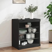vidaXL Aparador com luzes LED 60,5x37x67 cm preto
