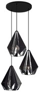 Candeeiro suspenso industrial preto com malha 3 luzes - Carcass Industrial