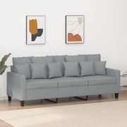 vidaXL Sofá de 3 lugares 180 cm tecido cinza-claro
