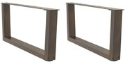 vidaXL Pés para mesa de centro em formato de V, 2 peças, aço natural, 70x(30-31,3) cm, aço