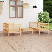 5 pcs conjunto lounge de jardim pinho maciço