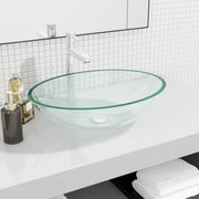 vidaXL Lavatório 50x37x14 cm vidro transparente