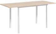 HOMCOM Mesa de Jantar Extensível para 4-6 Pessoas Mesa de Cozinha Moderna com Pés de Aço para Sala de Jantar 160x70x76 cm Madeira | Aosom Portugal