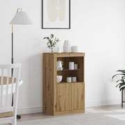 Sideboard vidaXL com luzes LED Carvalho Artesanal 60,5x37x100 cm