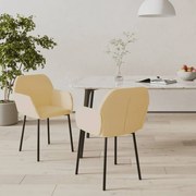 Cadeiras de jantar 2 pcs veludo cor creme