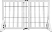 PawHut Barreira de segurança para cães barreira de proteção com 2 painéis largura ajustável 63-106 cm em pinho aço branco | Aosom Portugal