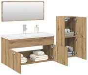vidaXL 4 pcs móveis de casa de banho deriv. madeira carvalho artisiano
