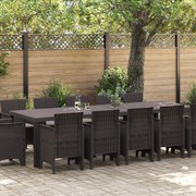 Conjunto de Jantar de Jardim de 13 Peças com Almofadas em Vime Sintéti