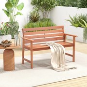 Banco de madeira jardim de 2 lugares com assento de ripas respirável e encosto inclinado ergonómico para pátio e varanda 120,5 x 64 x 84 cm Natural