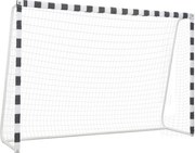 vidaXL Baliza de futebol 300x200x90 cm metal preto e branco