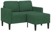 vidaXL Sofá 2 lugares com Chaise em L 125 cm linho verde escuro