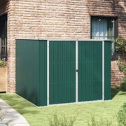 vidaXL Abrigo de jardim 195x198x159 cm aço galvanizado verde
