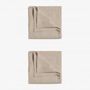 Conjunto De 2 Guardanapos Juisit De Linho E Algodão Crema Linho - Sklum