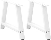 vidaXL Pés para mesa de centro em formato A, 2 peças, branco, 60x (42-43) cm, aço