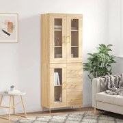 vidaXL Armário alto 69,5x34x180 cm derivados de madeira cor sonoma
