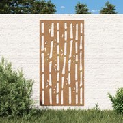 vidaXL Decoração p/ muro de jardim 105x55 cm aço corten design bambu