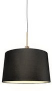 Candeeiro de suspensão moderno bronze com cúpula 45 cm preto - Combi 1