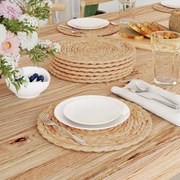 vidaXL Sousplats Redondos de Vime 10 pcs Natural Ø 30 cm