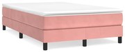 vidaXL Cama boxspring com colchão 120x190 cm veludo rosa