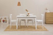 Conjunto de Mesa de Jantar Extensível Oliver – Branco – 120x75x75 cm