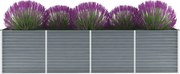 vidaXL Canteiro elevado de jardim aço galvanizado 320x80x77cm cinzento
