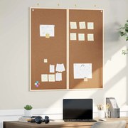 vidaXL Quadro de Avisos Manual Castanho 80 x 80 x 1,4 cm