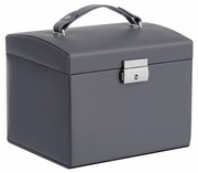 Caixa de joias de viagem portátil com espelho | SONGMICS | 17,5 x 13,5 x 12 cm | cinza | JBC154G01.