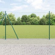 vidaXL Cerca Euro com 7 Postes Flangeados 1,4x10 m de Aço Galvanizado