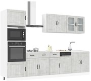 vidaXL 7 peças armário de cozinha conjunto Lucca cinzento cimento