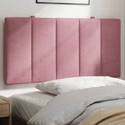 vidaXL Almofadão de cabeceira 100 cm veludo rosa