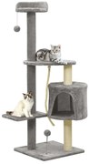 vidaXL Árvore para gatos c/ postes arranhadores sisal 120 cm cinzento