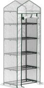 Outsunny Estufa de Jardim Vertical 69x49x193 cm com 5 Prateleiras Estufa para Plantas e Cultivos com Cobertura Transparente de PE Verde | Aosom Portugal