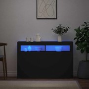 vidaXL Aparador com luzes LED 115,5x30x75 cm preto