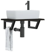 vidaXL Prateleira de parede p/ lavatório aço/madeira carvalho maciça